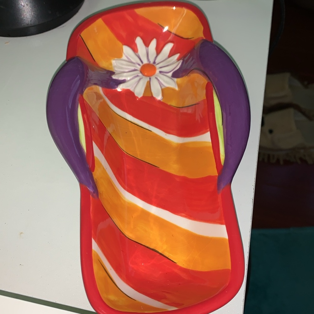 Clay art flip flop serving dish - Picture 3 of 8